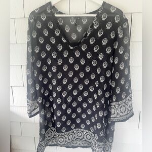 Portocruz Print Sheer Swim Cover up- Large